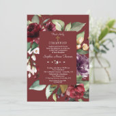 Burgund Pink Blume Gold Erste Heilige Kommune Einladung (Stehend Vorderseite)