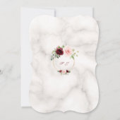 Burgund Pink Blume Marble Bridal Tee Party Einladung (Rückseite)