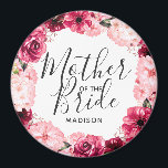 Burgund & Pink Blütenmutter der Braut Magnet<br><div class="desc">Chic Burgundy Green & Blush Pink Aquarell Blumenreath Wedding Monogram Summer oder Spring Blumen mit Watercolor Grün,  Moderne und Script Schriftart,  und elegantes Blumendesign. Trendy und schicke Hochzeitsmutter des Brautmagneten! ~ Karo mein Shop zu sehen,  die gesamte Hochzeitssuite für dieses Design!</div>