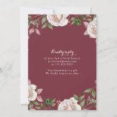 Burgund Pink Country Rose 80. Geburtstag Einladung (Rückseite)