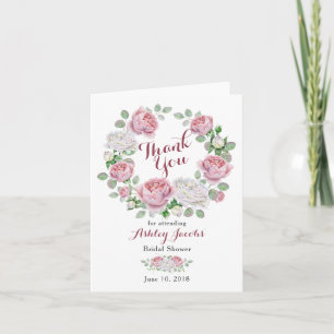 Burgund Pink Country Rose Brautparty Vielen Dank Dankeskarte