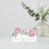 Burgund Pink Country Rose Hochzeiten Platzkarten (Stehend Vorderseite)