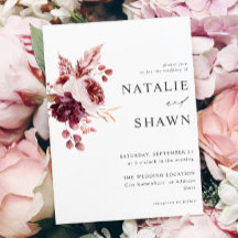 Burgund & Pink Floral 8A Hochzeit