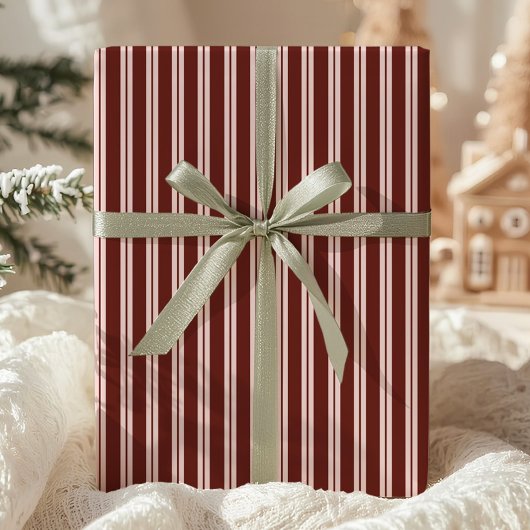 Burgund Pink gestreift Geschenkpapier