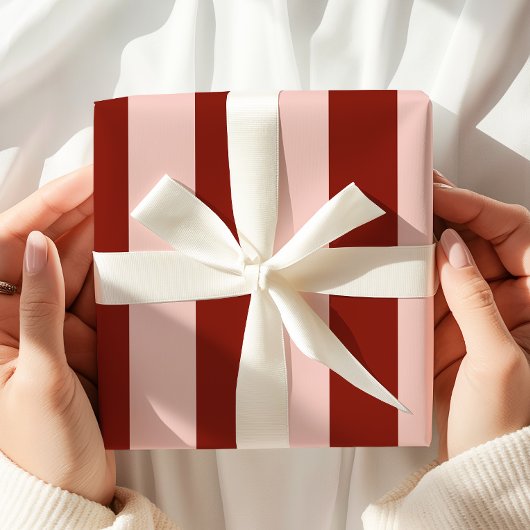 Burgund Pink gestreift Geschenkpapier