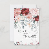 Burgund Pink Liebe & Danke Hochzeit (Vorderseite)