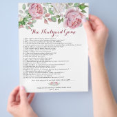 Burgund Pink Rose Brautparty Games Flyer (Hand)