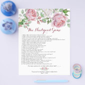 Burgund Pink Rose Brautparty Games Flyer (Einzeln)