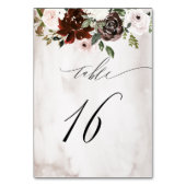 Burgund Pink Rose Wasserfarbe Blumennr. 16 Hochzei Tischnummer (Rückseite)
