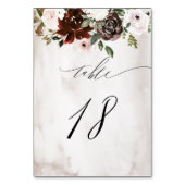 Burgund Pink Rose Wasserfarbe Blumennr. 18 Hochzei Tischnummer (Vorderseite)
