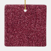 Burgund Pink Roter Glitzer Weiße Kisses Lippen Keramikornament (Rückseite)