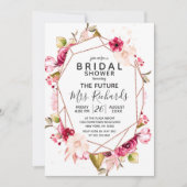 Burgund & Pink Terrarium Bridal Dusche Einladung (Vorderseite)