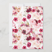 Burgund & Pink Terrarium Bridal Dusche Einladung (Rückseite)