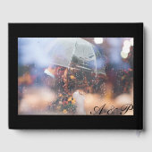 Burgund & Plum Tropical Modern Floral Foto Gästebuch (Rückseite)