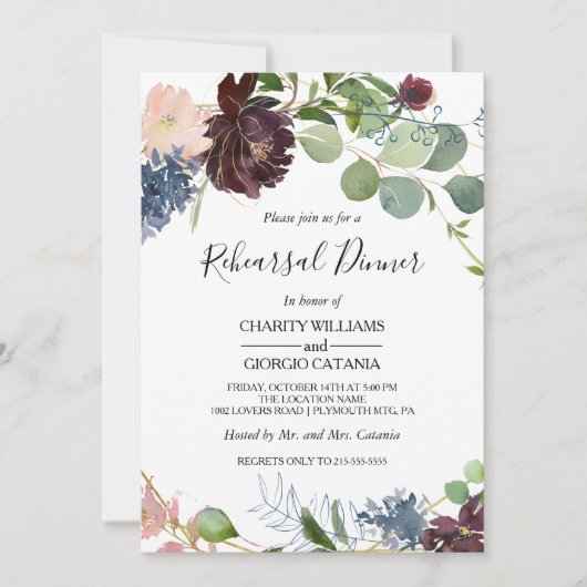 Burgund Probe-Dinner Einladung (Vorderseite)