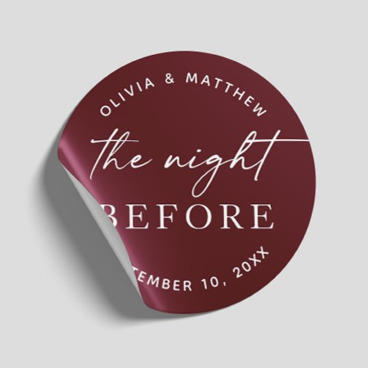 Burgund Probe Dinner | Nacht vor Herbst Runder Aufkleber