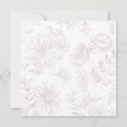 Burgund Probe mit Blumenmuster - Einladung (Rückseite)