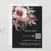 *~* Burgund QR AR15 Rose UAWG WEDDING I Einladung (Rückseite)