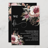 *~* Burgund QR AR15 Rose UAWG WEDDING I Einladung (Vorne/Hinten)