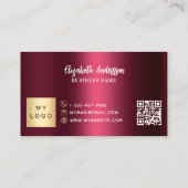 Burgund QR Business-Logo 10 Besuch Treuekarte (Rückseite)
