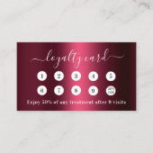 Burgund QR Business-Logo 10 Besuch Treuekarte (Vorderseite)