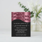 Burgund QR Code Rose Wedding Bridal Black (Stehend Vorderseite)