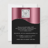 Burgund QR Code Rose Wedding Bridal Black (Rückseite)