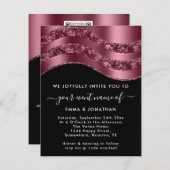 Burgund QR Code Rose Wedding Bridal Black (Vorne/Hinten)