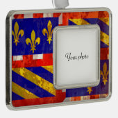 Burgund Rahmen-Ornament Silber (Rechts)