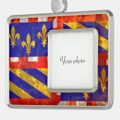 Burgund Rahmen-Ornament Silber (Links)