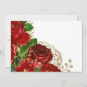 Burgund Red and Gold Vintage Rose Hochzeit Dankeskarte (Rückseite)