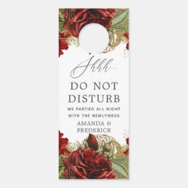 Burgund Red and Gold Vintage Rose Hochzeit Türanhänger