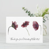 Burgund Red Blume Wasserfarben Kunst - Karte (Stehend Vorderseite)