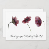 Burgund Red Blume Wasserfarben Kunst - Karte (Vorne/Hinten)