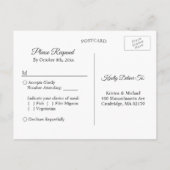 Burgund Red Blush Bloral Navy Blue Wedding RSVP Einladungspostkarte (Rückseite)