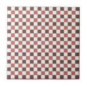 Burgund Red Checkered Pattern Retro Minimalistisch Fliese (Vorderseite)