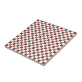 Burgund Red Checkered Pattern Retro Minimalistisch Fliese (Seite)