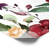 Burgund Red Floral 9-Tisch Hochzeitstabelle Poster (Ecke)
