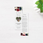 Burgund Red Floral Foto Beerdigung Gedicht Lesezei (Schreibtisch)