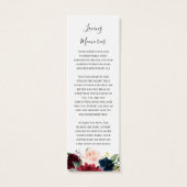 Burgund Red Floral Foto Beerdigung Gedicht Lesezei (Rückseite)