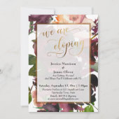 Burgund Red Floral & Gold Elegant Wir sind dabei Einladung (Vorderseite)