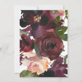 Burgund Red Floral & Gold Elegant Wir sind dabei Einladung (Rückseite)