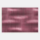 Burgund Red Glitzy Glitzer Streifen Geschenkpapier Set (Vorderseite 3)