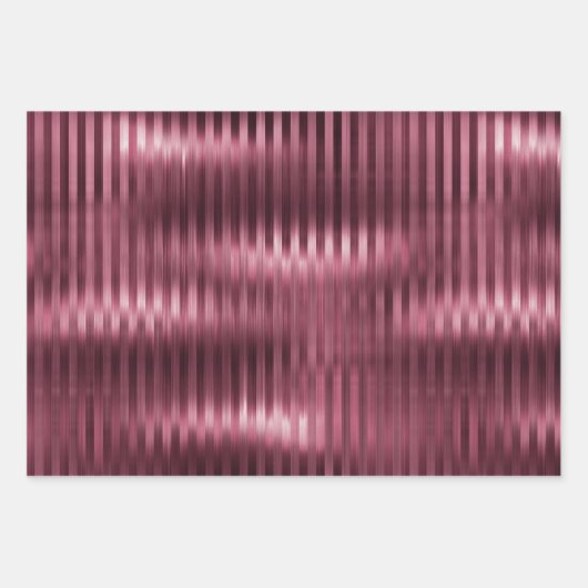 Burgund Red Glitzy Glitzer Streifen Geschenkpapier Set (Vorderseite 3)