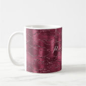 Burgund Red Glitzy Glitzer Streifen Kaffeetasse (Links)