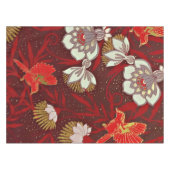 Burgund Red Gold Bird Blume Glitzer Tischdecke (Vorderseite (Horizontal))