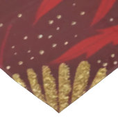 Burgund Red Gold Bird Blume Glitzer Tischdecke (Schrägansicht)