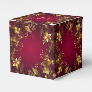 Burgund Red Gold Blume Geschenkboxen Geschenkschachtel