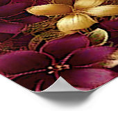 Burgund Red Gold Blume Holiday Poster (Ecke)