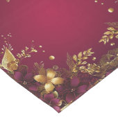 Burgund Red Gold Blume Holiday Table Runner Mittelgroßer Tischläufer (Ecke)
